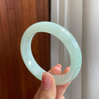 糯冰晴底翡翠平安镯（55mm)（yc323834）