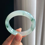 冰种飘花翡翠平安镯（53.2mm）（yc391225）