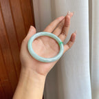 糯种带色圆条翡翠手镯（61mm）（yc268115）