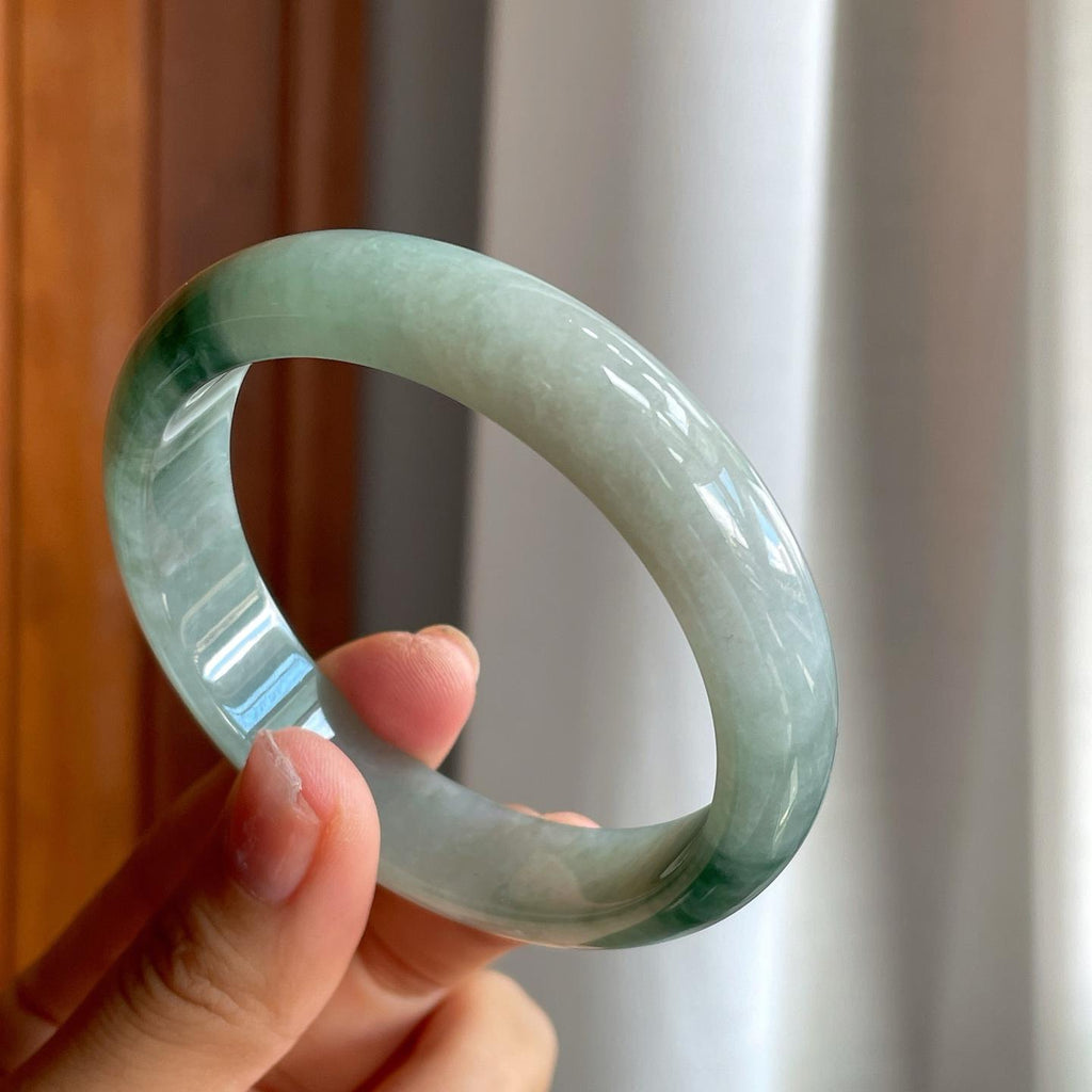 糯冰飘花翡翠平安镯（58.5mm）（yc215235）