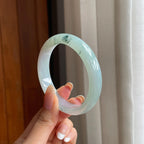 糯冰飘花翡翠平安镯（56.4mm)（yc406321）