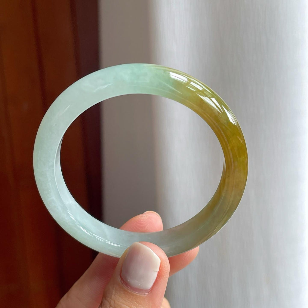 糯冰黄翡翡翠手镯（53.5mm）（yc254046）