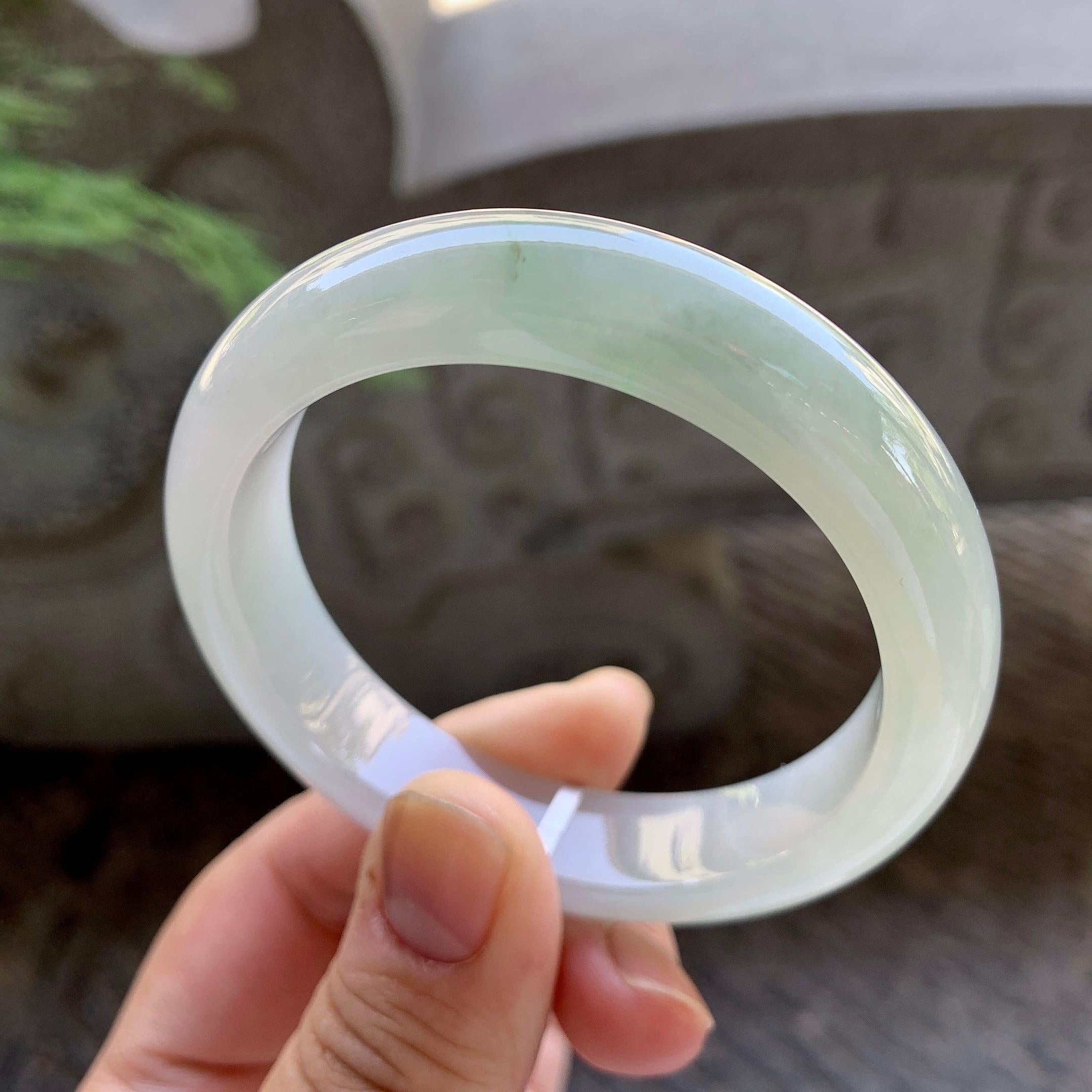 细糯种飘花平安镯（53.2mm）（yc199582）