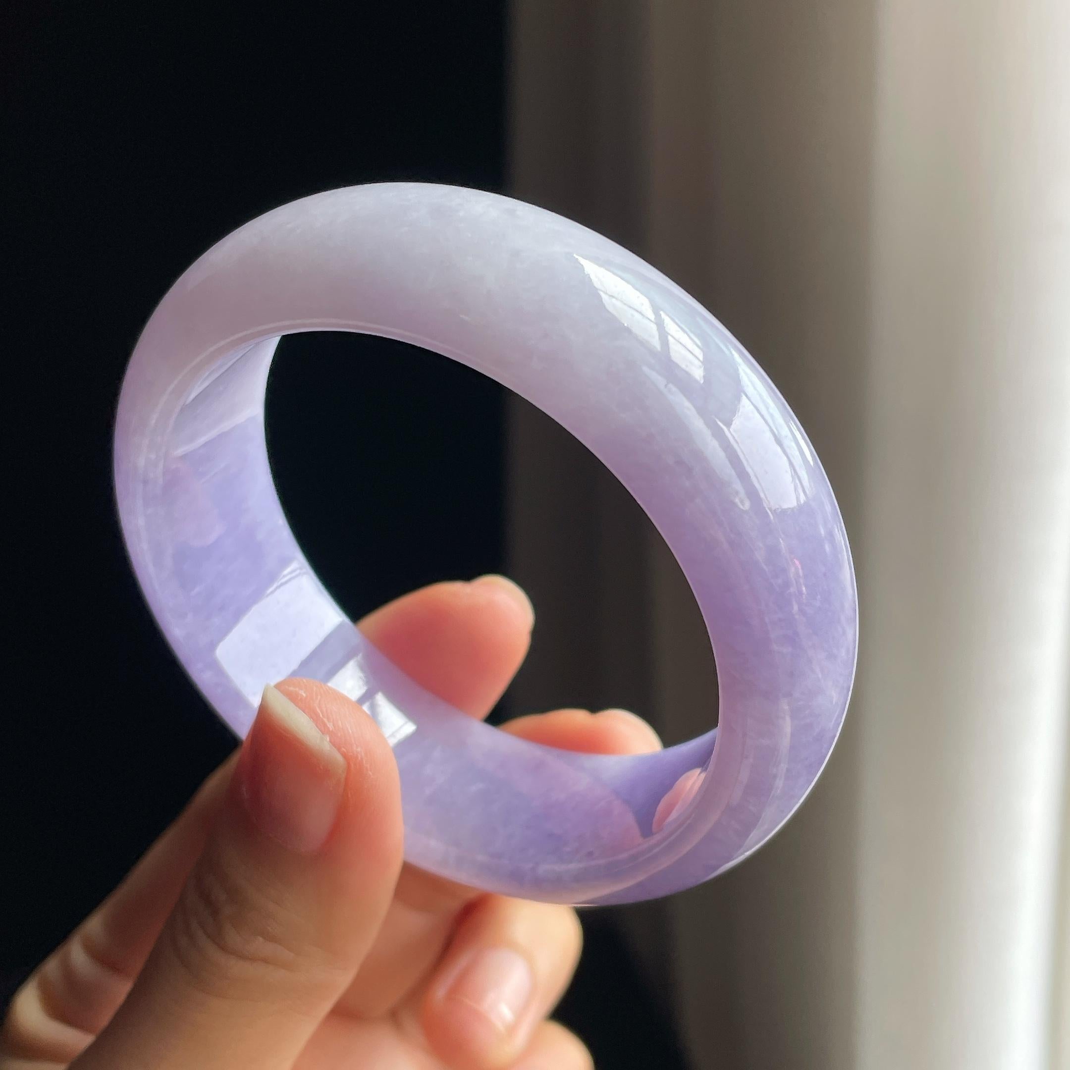 糯冰宽版紫罗兰翡翠平安镯（56.2mm)（yc374805）
