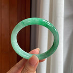 糯冰带色翡翠平安镯（59.3mm）（yc407614）