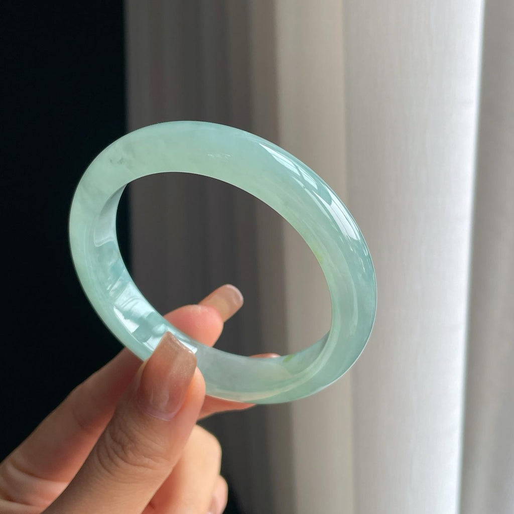 冰种晴底翡翠平安镯（56mm）（yc374779）