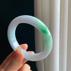 糯冰春底飘绿翡翠平安镯（57.6mm）（yc343935）