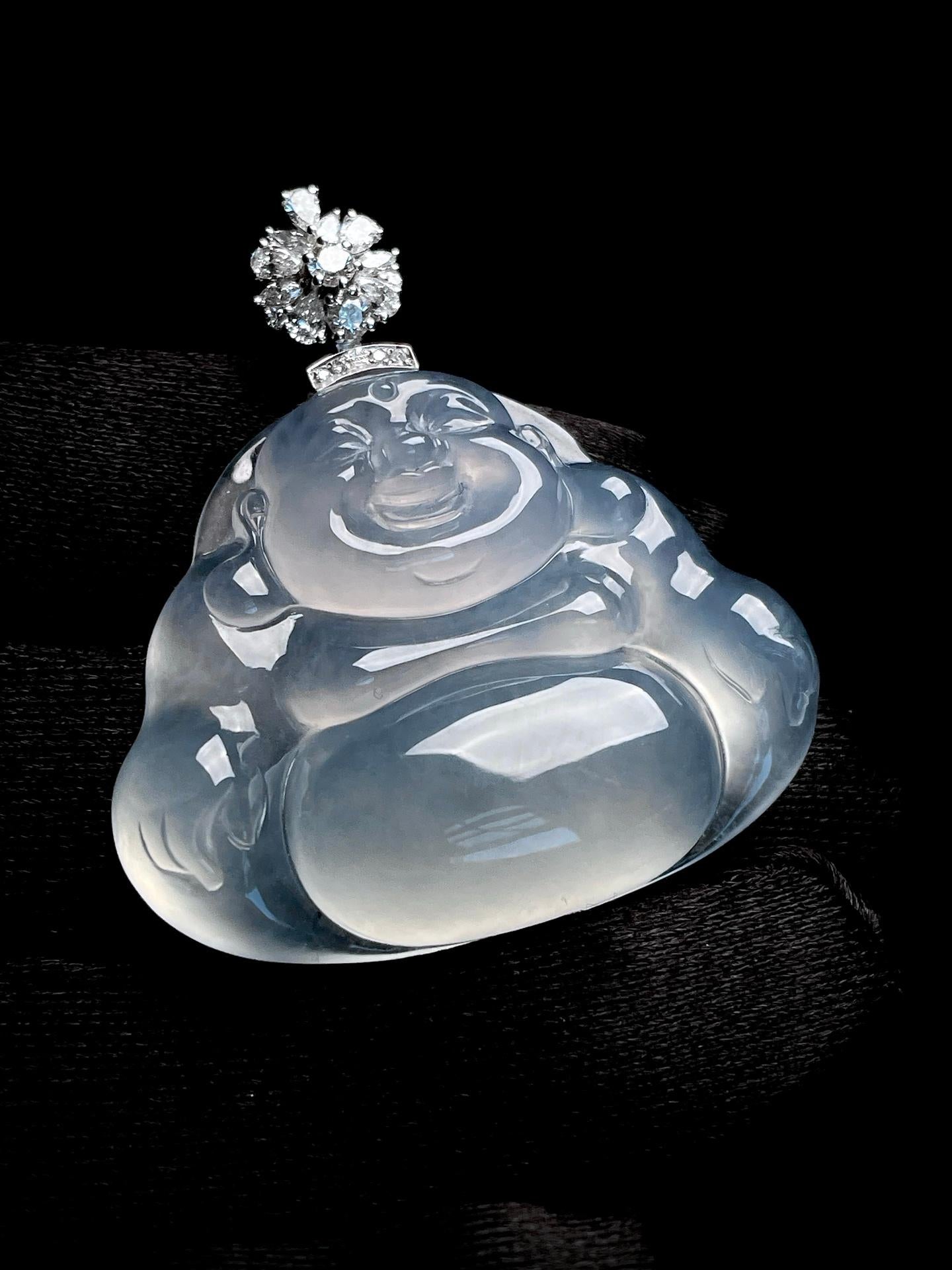 18k金扣冰种翡翠佛公（yc269682）