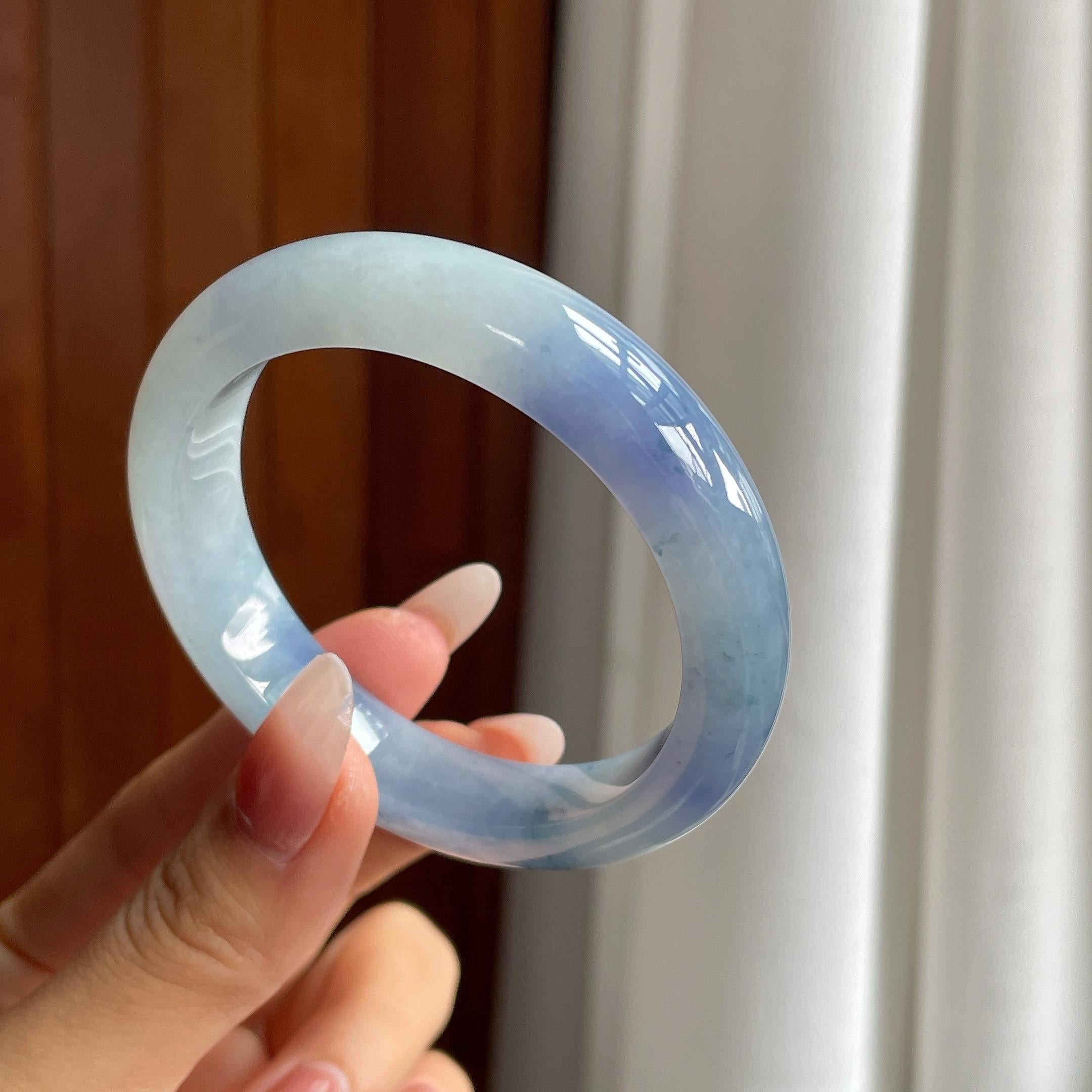 冰种紫罗兰翡翠平安镯（54.5mm）（yc303126）