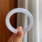 冰种淡紫罗兰翡翠平安镯（50mm）（yc318650）