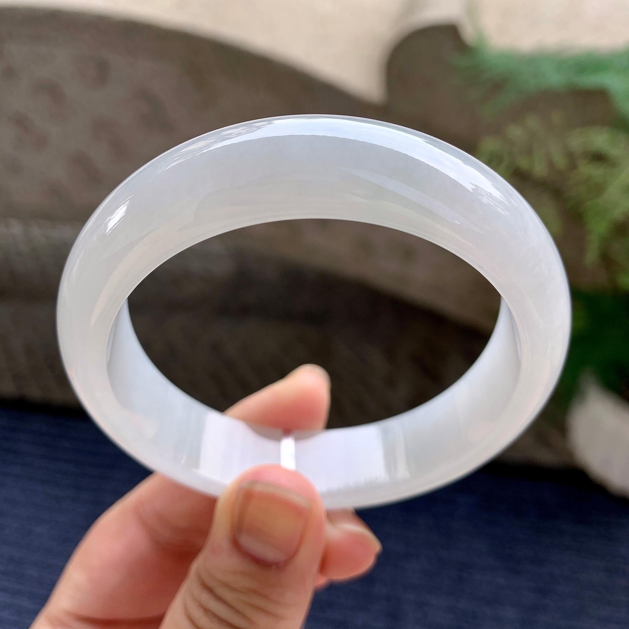细糯种无色宽版轮胎手镯（58mm）（yc233898）