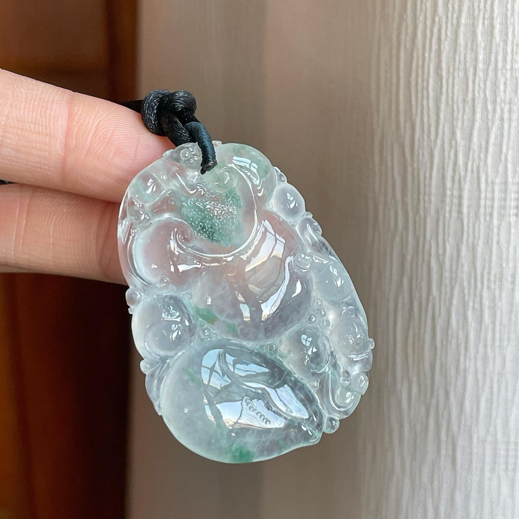 冰种飘花翡翠龙牌（yc284660）