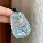 冰种飘花翡翠龙牌（yc284660）