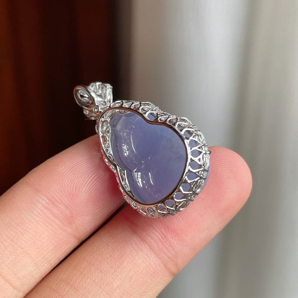 18k金钻镶冰种紫罗兰翡翠葫芦（yc176379）