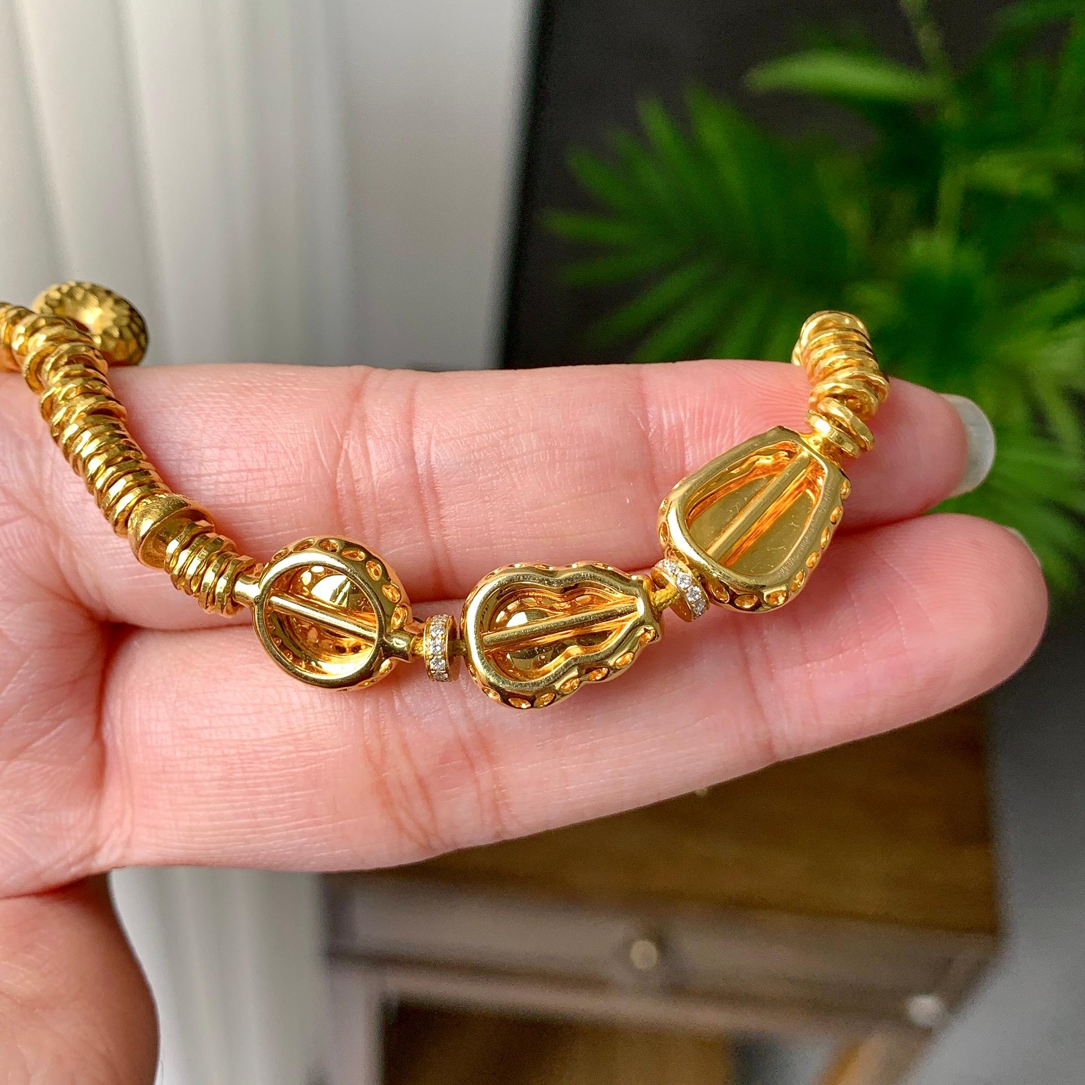 18K金钻+黄金镶糯冰种多彩盘缠手链（yc224991）