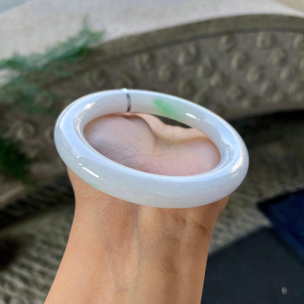 细糯种飘绿圆条手镯（59.1mm）（yc305682）