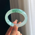 冰种飘花翡翠平安镯（53mm）（yc376721）