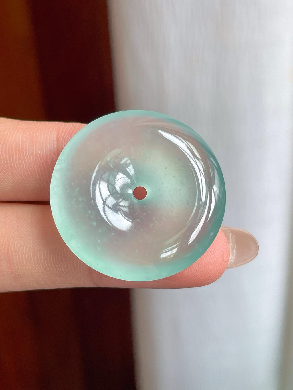 冰种晴底飘花翡翠平安扣（yc238169）