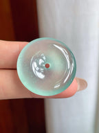 冰种晴底飘花翡翠平安扣（yc238169）