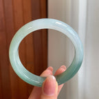 糯冰晴底半山水翡翠平安镯（56mm)（yc363409）