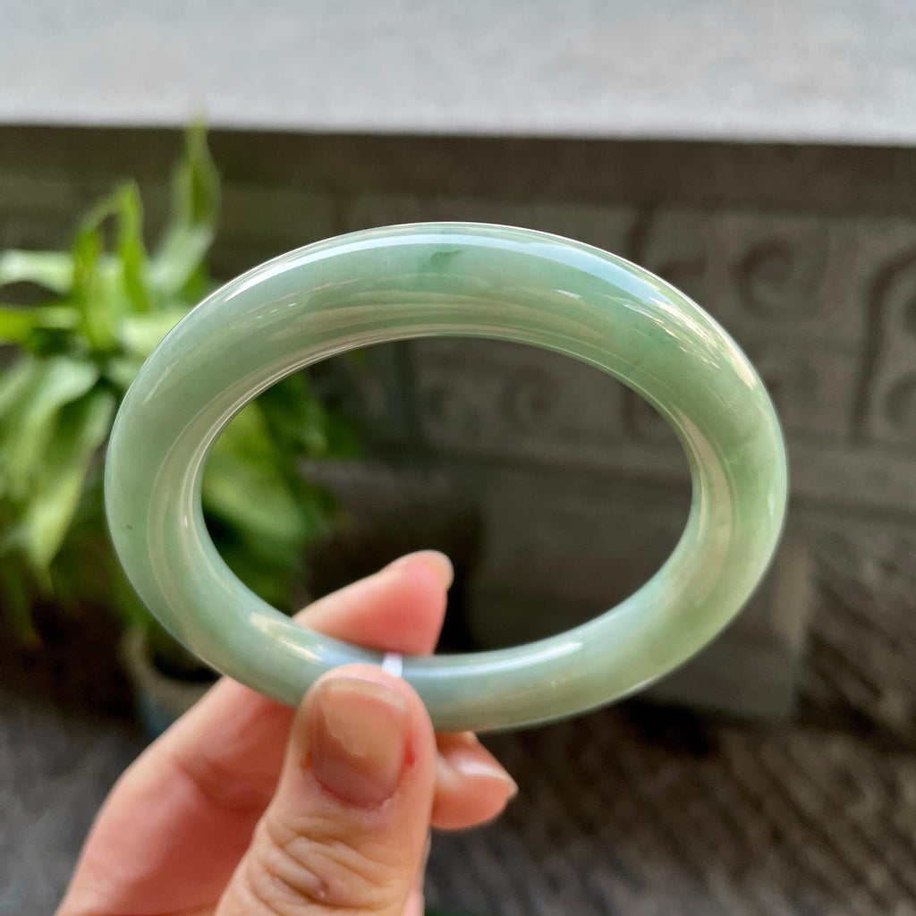 糯种油青圆条手镯（54.4mm）（yc310103）