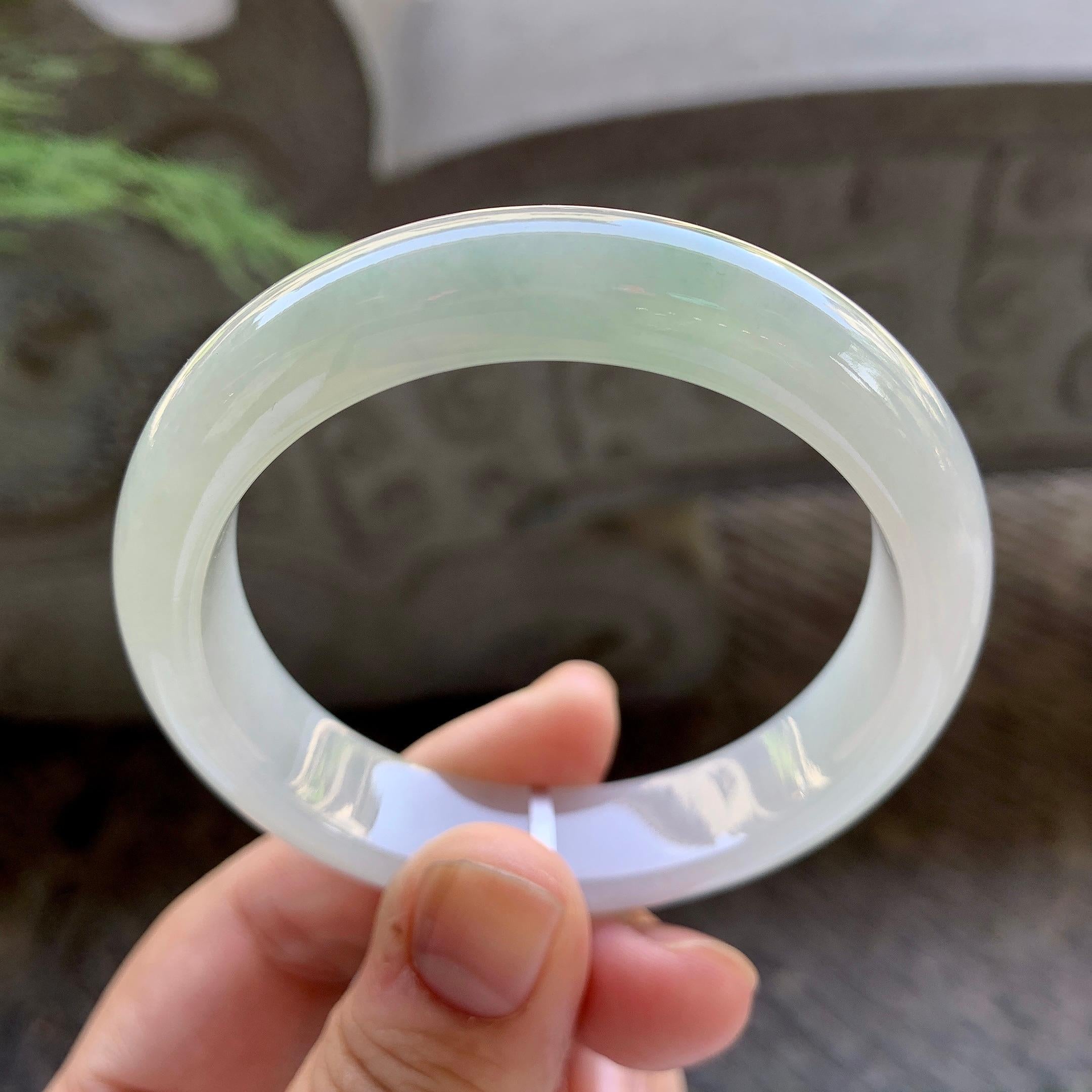 细糯种飘花平安镯（53.2mm）（yc199582）