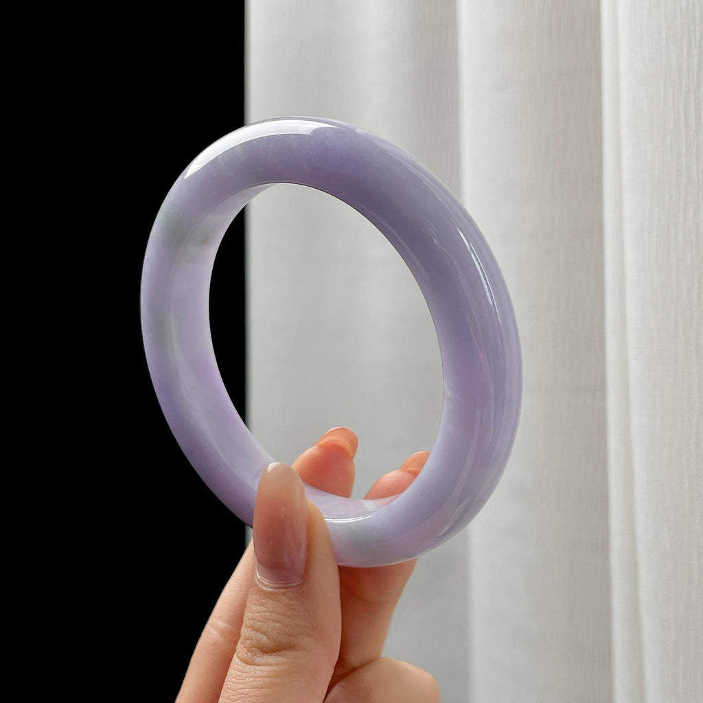 糯冰春带彩翡翠平安镯（58.3mm)（yc348970）