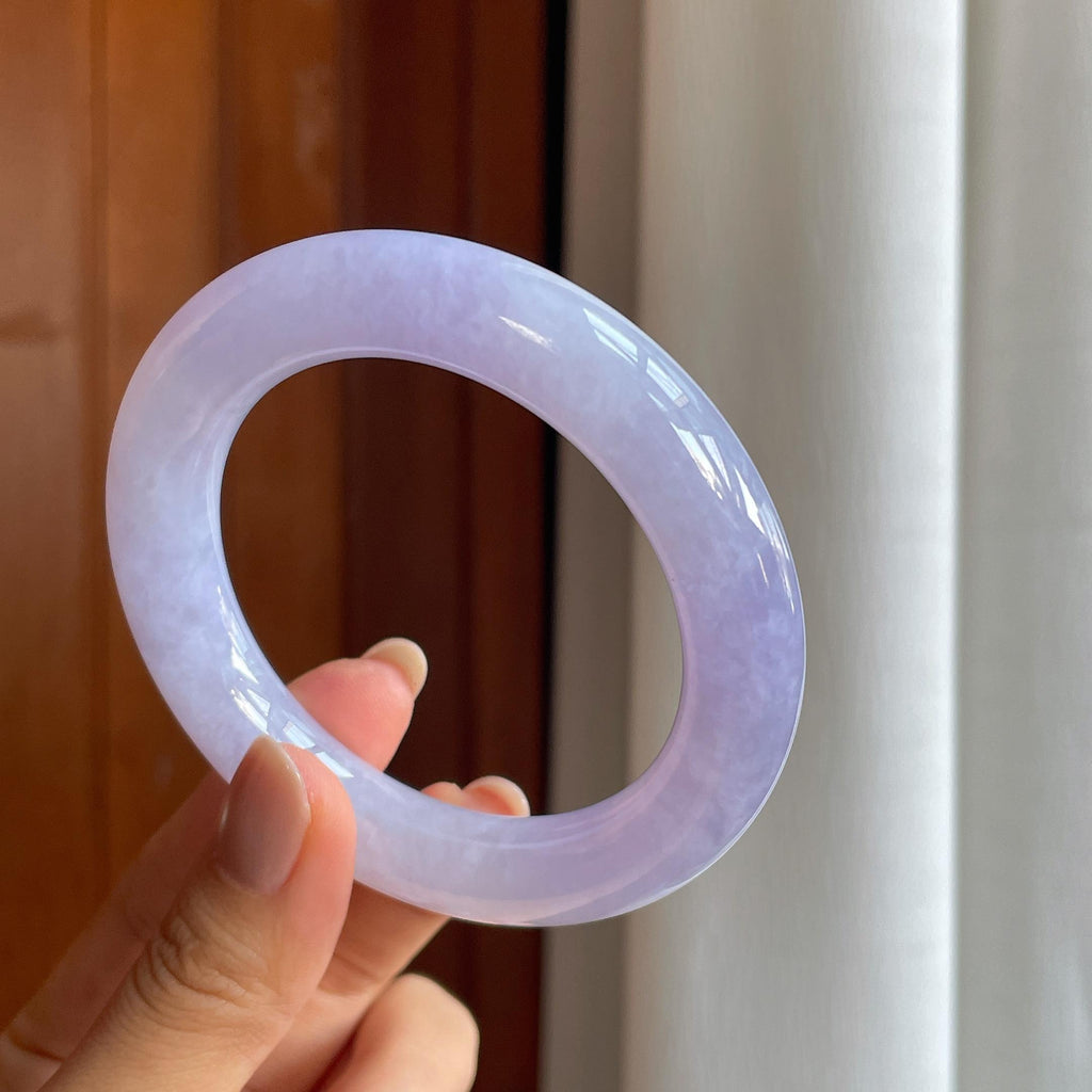 糯冰紫罗兰翡翠圆条手镯（56mm）（yc402779）