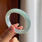 糯冰种淡底色翡翠平安镯(56.7mm)（yc423124）