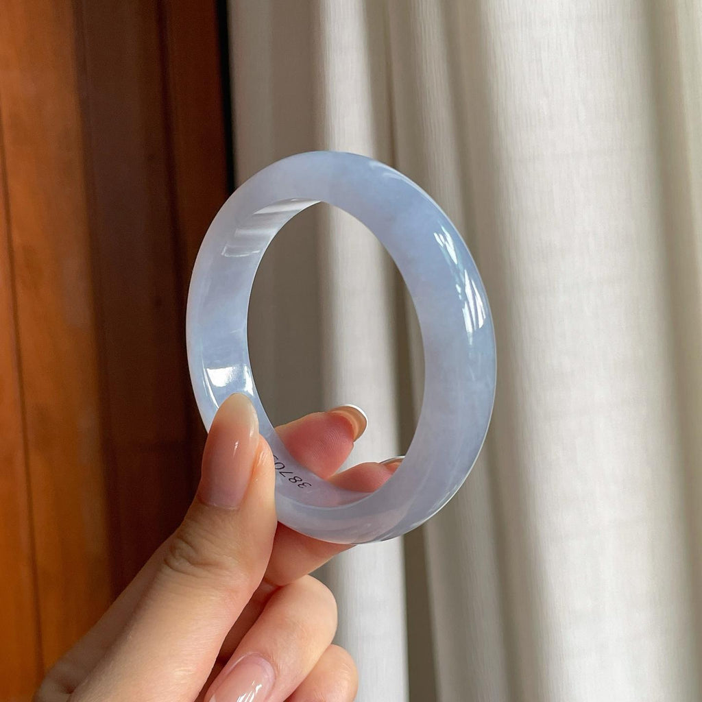 冰种紫罗兰翡翠平安镯（53.7mm)（yc396354）