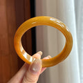 糯冰黄翡正圈平安镯 56圈 天然缅甸A货翡翠（yc453974）