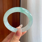 冰种飘花翡翠平安镯（55.8mm）（yc269020）