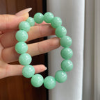 糯冰果绿底翡翠珠串手串（yc246171）