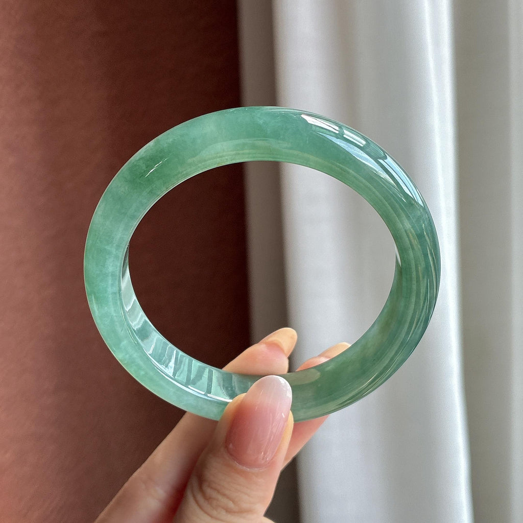 糯冰湖水绿正圈平安镯 57圈（yc732808）