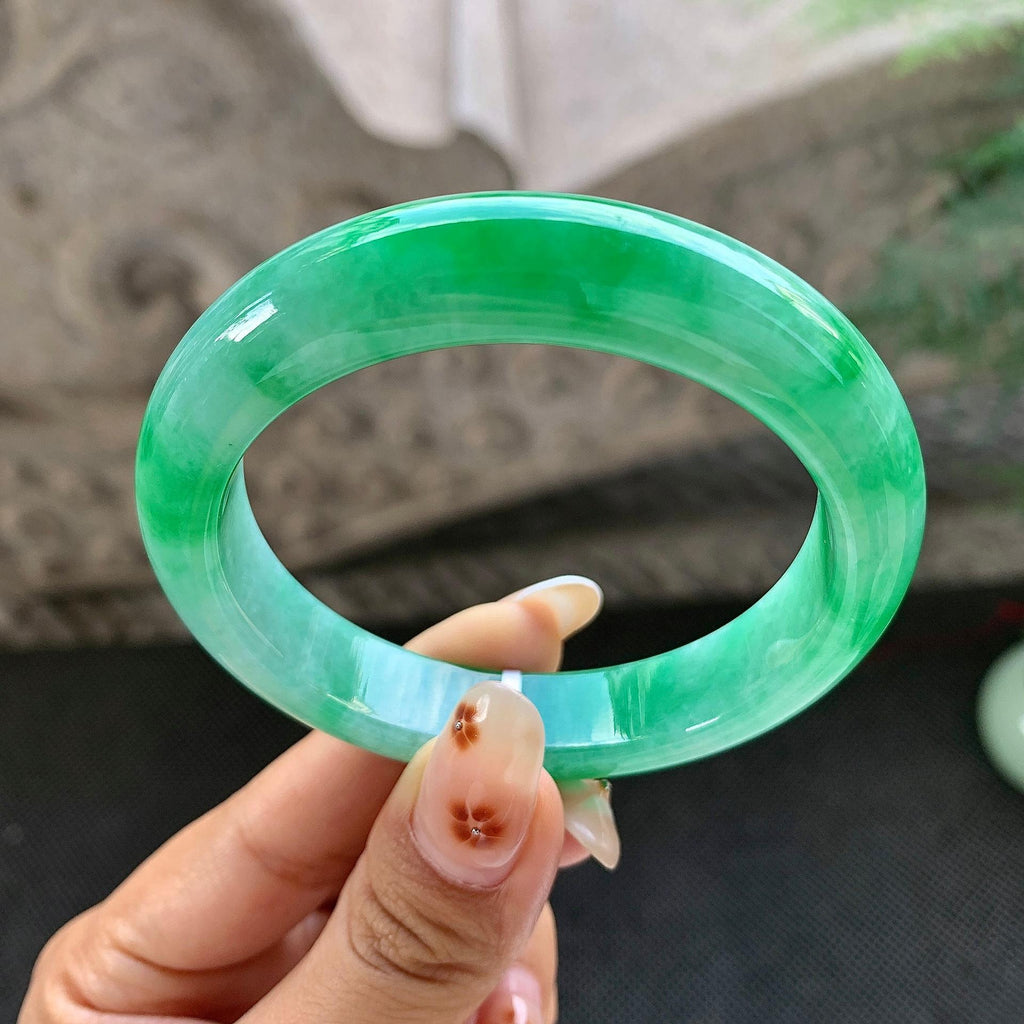 细糯种满绿平安镯（54mm）（yc264515）