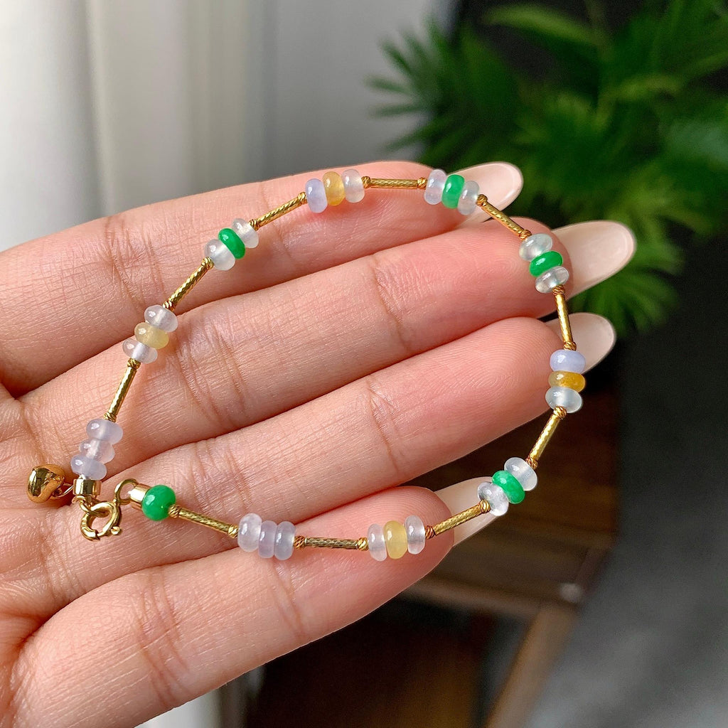 糯冰种多彩算盘珠手链（yc207283）