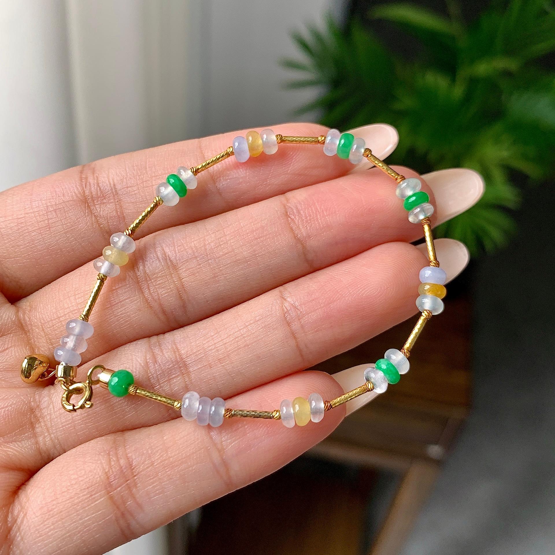 糯冰种多彩算盘珠手链（yc207283）