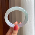 糯冰春带彩翡翠平安镯（54.4mm)（yc417320）
