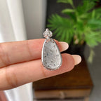 18K金钻镶冰种无色福豆挂件（yc187314）