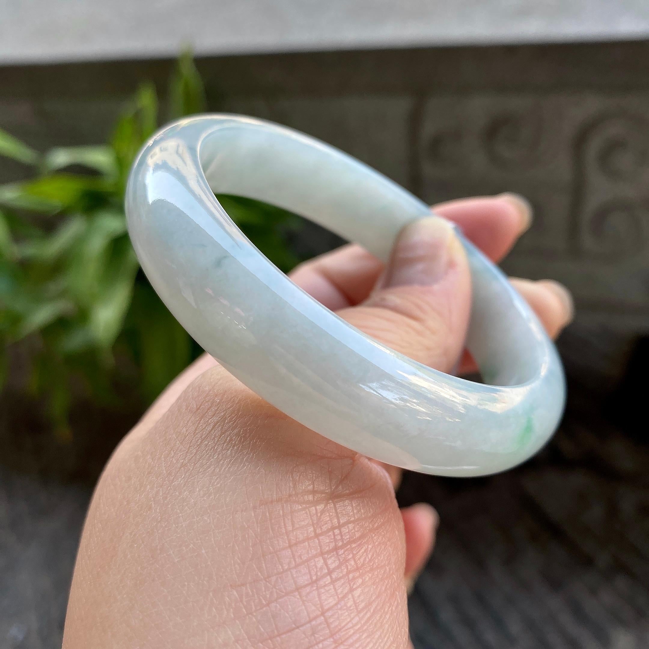 细糯种飘花平安镯（56.8mm）（yc311027）