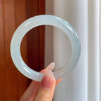 冰种淡底色翡翠圆条手镯（56.5mm）（yc310275）