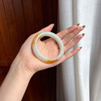 糯冰黄翡翡翠平安镯（57mm)（yc411300）
