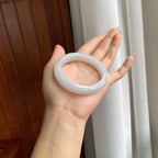 糯冰白月光翡翠平安镯（55.5mm）（yc303135）