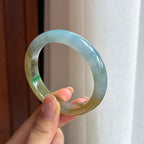 糯冰特色翡翠平安镯 52圈（yc425552）