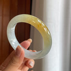 糯冰种黄翡翡翠平安镯（56.8mm）（yc424911）