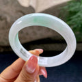 细糯种飘绿花正圈平安镯56圈    天然缅甸A货翡翠（yc441101）