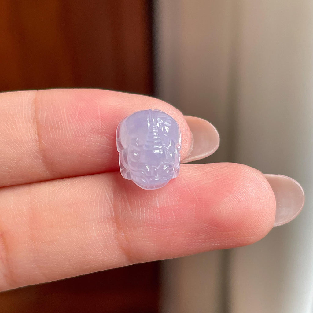 冰种紫罗兰貔貅裸石 天然缅甸A货翡翠（yc530442）