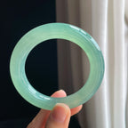冰种蓝晴底翡翠圆条手镯（55.8mm)（yc348918）