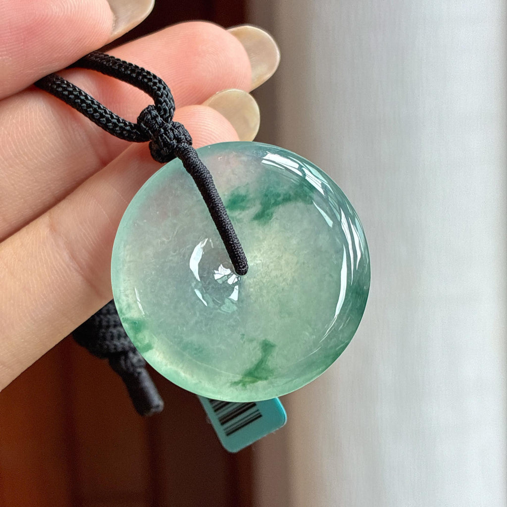 冰种飘花翡翠平安扣（yc434904）