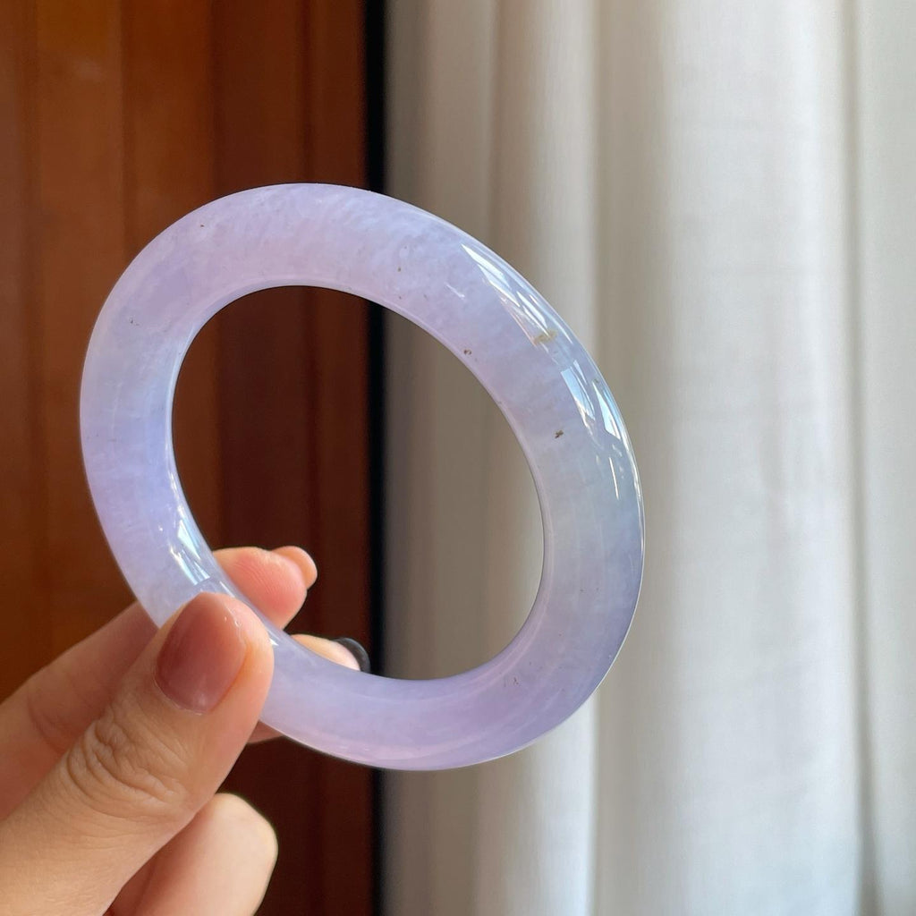冰种紫罗兰翡翠圆条手镯（57.7mm）（yc278725）